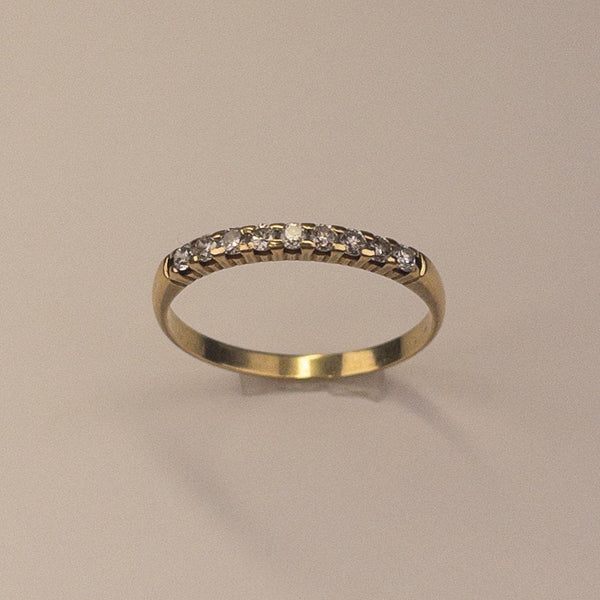 Bague alliance demi tour diamants 0,18 carat or jaune 1,41 g