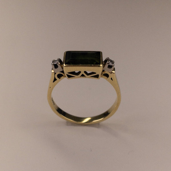 Bague Tourmaling verte or jaune 4,05 g