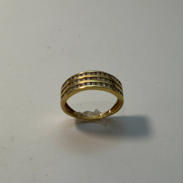 Bague Équilibre "Triple Rang" en Or Jaune 18K