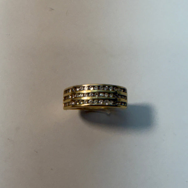 Bague Équilibre "Triple Rang" en Or Jaune 18K