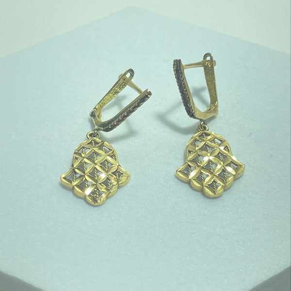 Boucles d’Oreilles 3,4 g "Main de Fatma" en Or 18 carats