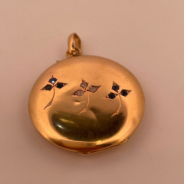 Pendentif russe décor floral or jaune 5,08 g