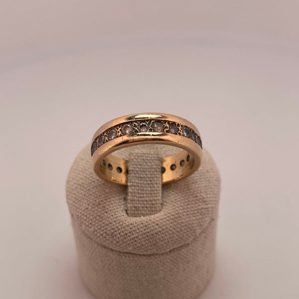 Bague alliance anneau sertie or jaune 7,86 g