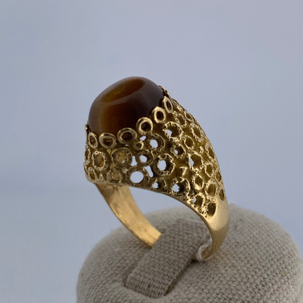 Bague pierre ovale or jaune 6,48 g