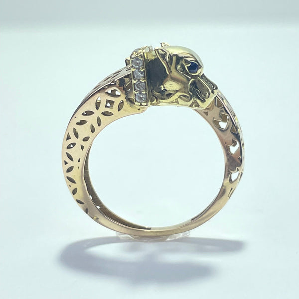Bague tête de panthère or jaune 5,23 g