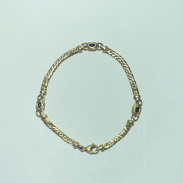 Bracelet avec pierres saphir or jaune 6,23 g