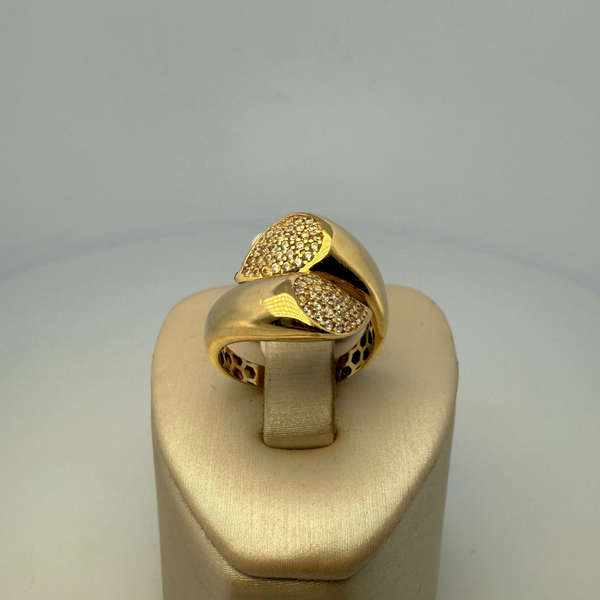 Bague pavée sertie or jaune 5,89 g