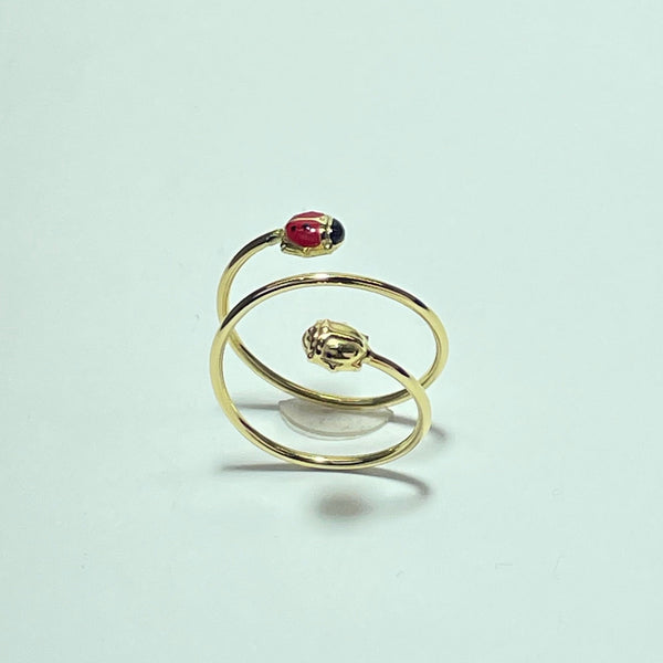 Bague coccinelle or jaune 1,69 g