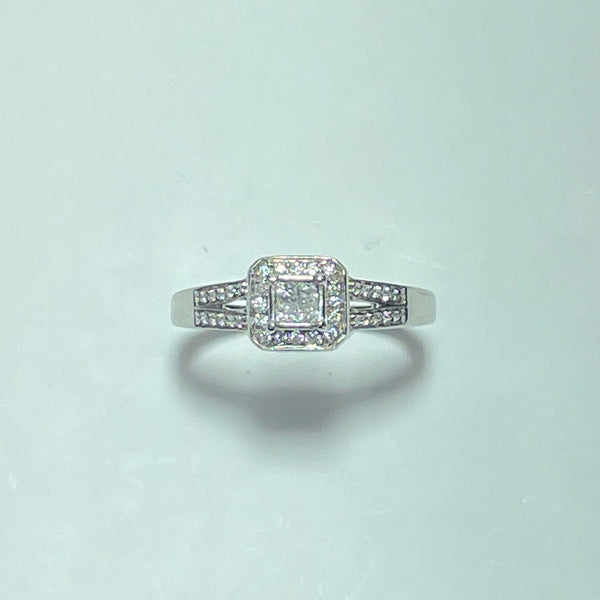 Bague diamants 0,44 carat or blanc 2,91 g