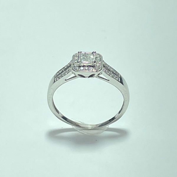 Bague diamants 0,44 carat or blanc 2,91 g