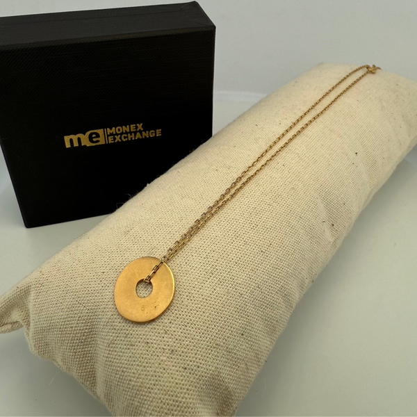 Collier et pendentif jeton or jaune 3,25 g