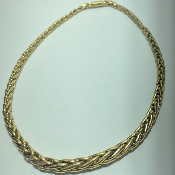 Collier mailles tressées or jaune 29,84 g