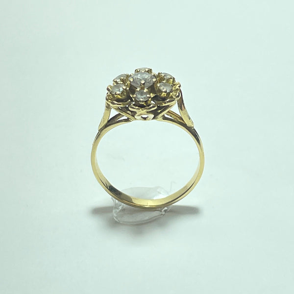 Bague fleur or jaune 18K 3,17 g