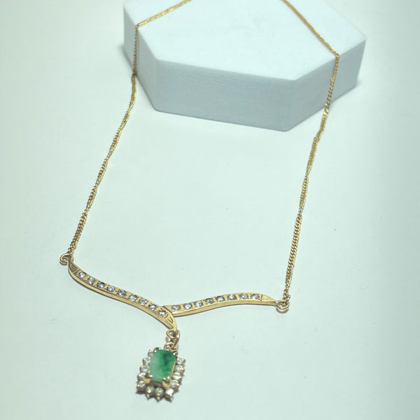 Collier sertie de pierres or jaune 14K 6,91 g