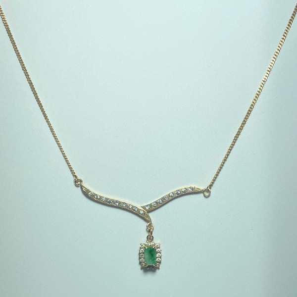 Collier sertie de pierres or jaune 14K 6,91 g