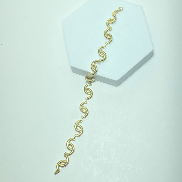 Bracelet ondulé or jaune 14K 11,82 g