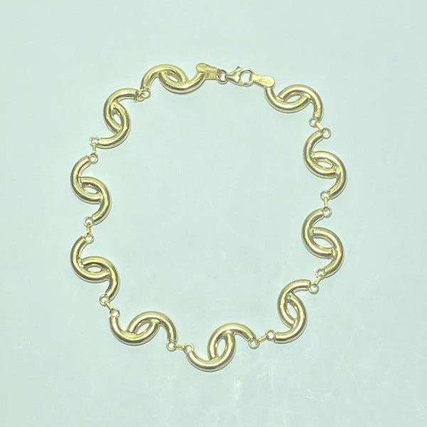 Bracelet ondulé or jaune 14K 11,82 g