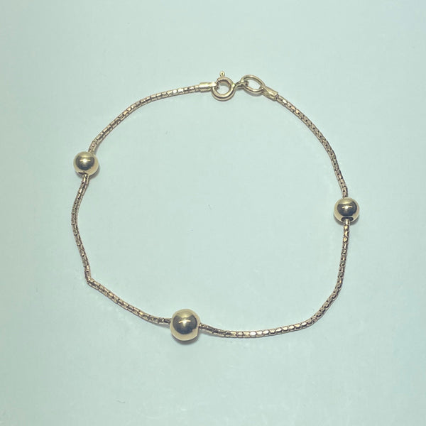 Bracelet en perles d'or jaune 14K 2,03 g