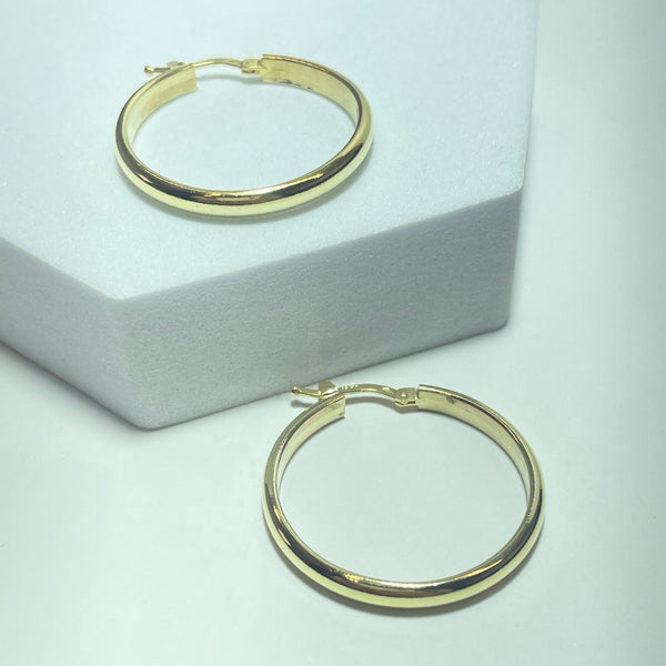 Boucles d'oreilles créoles or jaune 18K 7,74 g