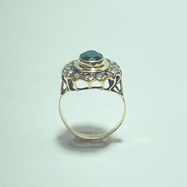 Bague sertie or jaune 18K 3,83 g