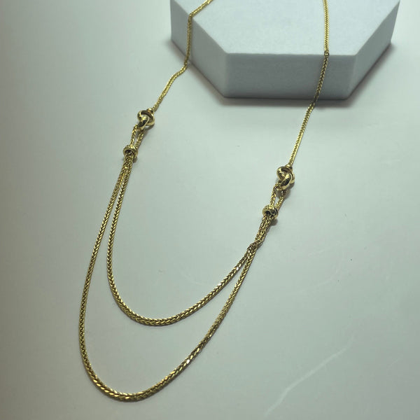 Chaîne double rang or jaune 18K 4,65 g