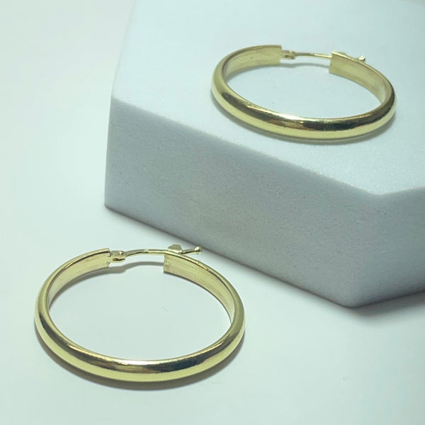 Boucles d'oreilles créoles or jaune 18K 7,78 g