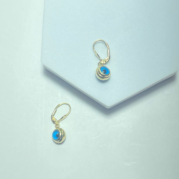 Boucles d'oreille oeil bleu 2.64 g