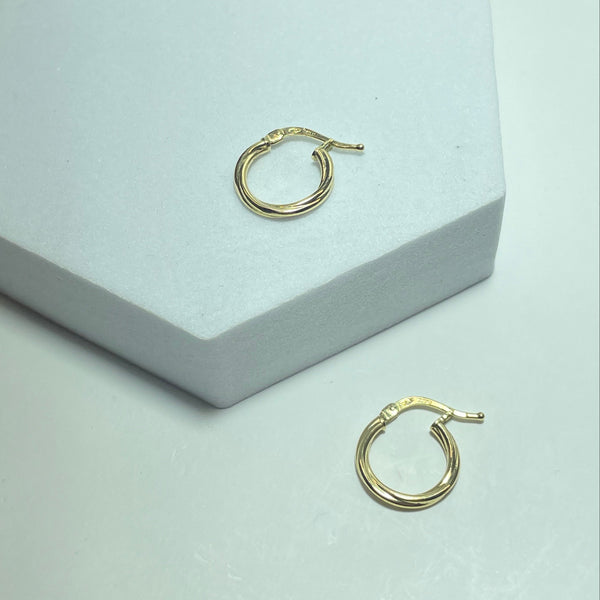 Boucles d'oreilles torsadées Or 18 carats 0.95 g