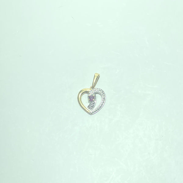Pendentif "Cœur Rubis" en Or Jaune 18K – Passion et Élégance