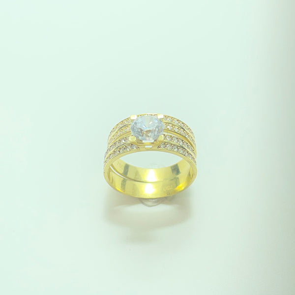 Double Bague en Or Jaune 18K 4.88 gr