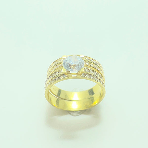 Double Bague en Or Jaune 18K 4.88 gr