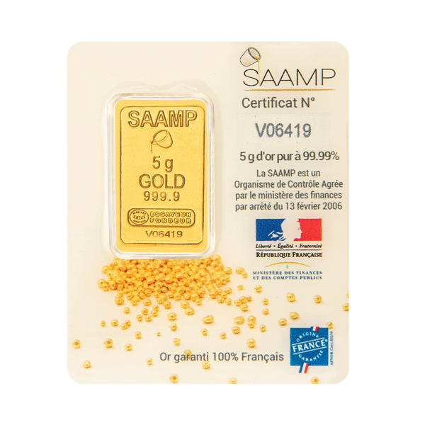 Lingotin d’or SAAMP — 5 g | 999,9 ‰