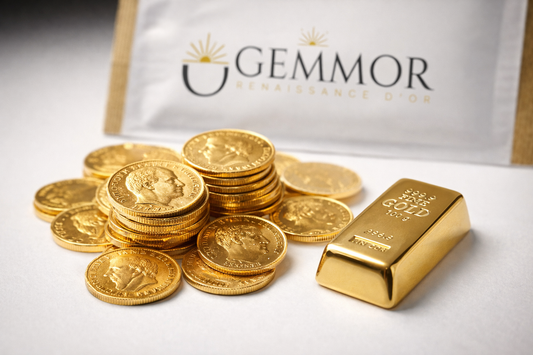 Pièces d'or de bourse Napoléon et Souverain prêtes pour un rachat sécurisé sur Gemmor.