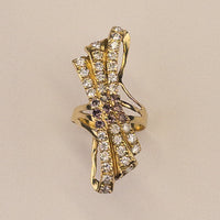 Bague orné de pierres or jaune 4,82 g