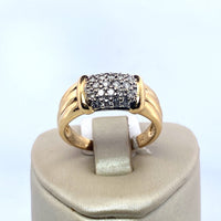 Bague pavage diamants 0,44 carat or jaune 6,82 g