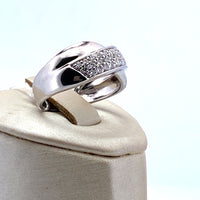 Bague pavée de diamants 0,84 carat or blanc 7,37 g