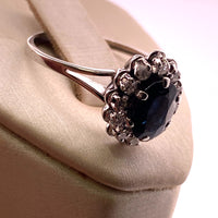 Bague saphir et diamants 0,24 carat or blanc 3,17 g