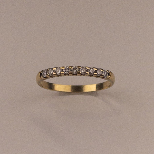 Bague alliance demi tour diamants 0,18 carat or jaune 1,41 g