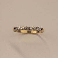 Bague alliance demi tour diamants 0,18 carat or jaune 1,41 g