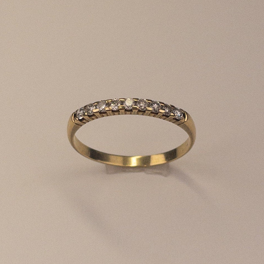 Bague alliance demi tour diamants 0,18 carat or jaune 1,41 g