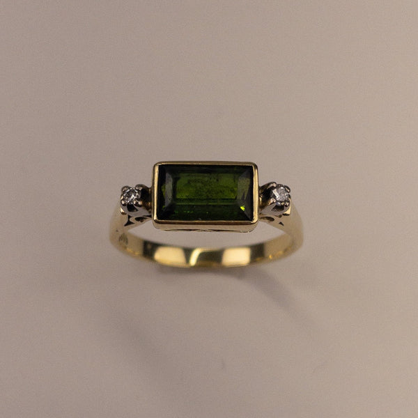 Bague Tourmaling verte or jaune 4,05 g