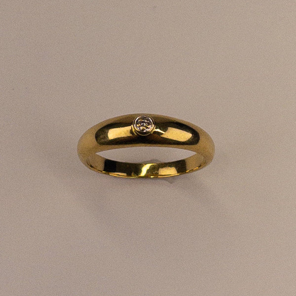 Bague solitaire or jaune 2,33 g