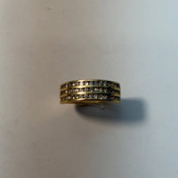 Bague Équilibre "Triple Rang" en Or Jaune 18K