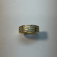 Bague Équilibre "Triple Rang" en Or Jaune 18K