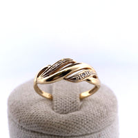 Bague entrelacée sertie or jaune 2,03 g