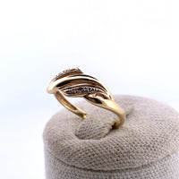 Bague entrelacée sertie or jaune 2,03 g