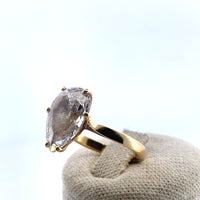 Bague pierre taille poire or jaune 4,56 g