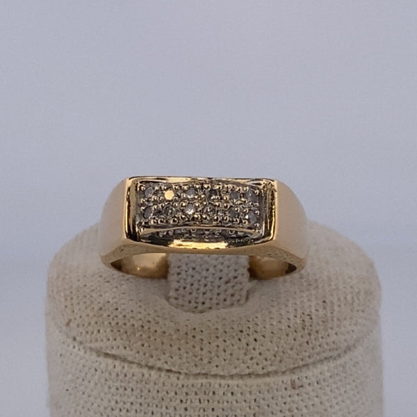 Bague pavage diamants 0,18 carat or jaune 5 g