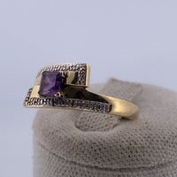 Bague pierre violette or jaune 2,07 g
