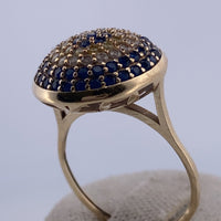 Bague sertie multicolore or jaune 3,32 g